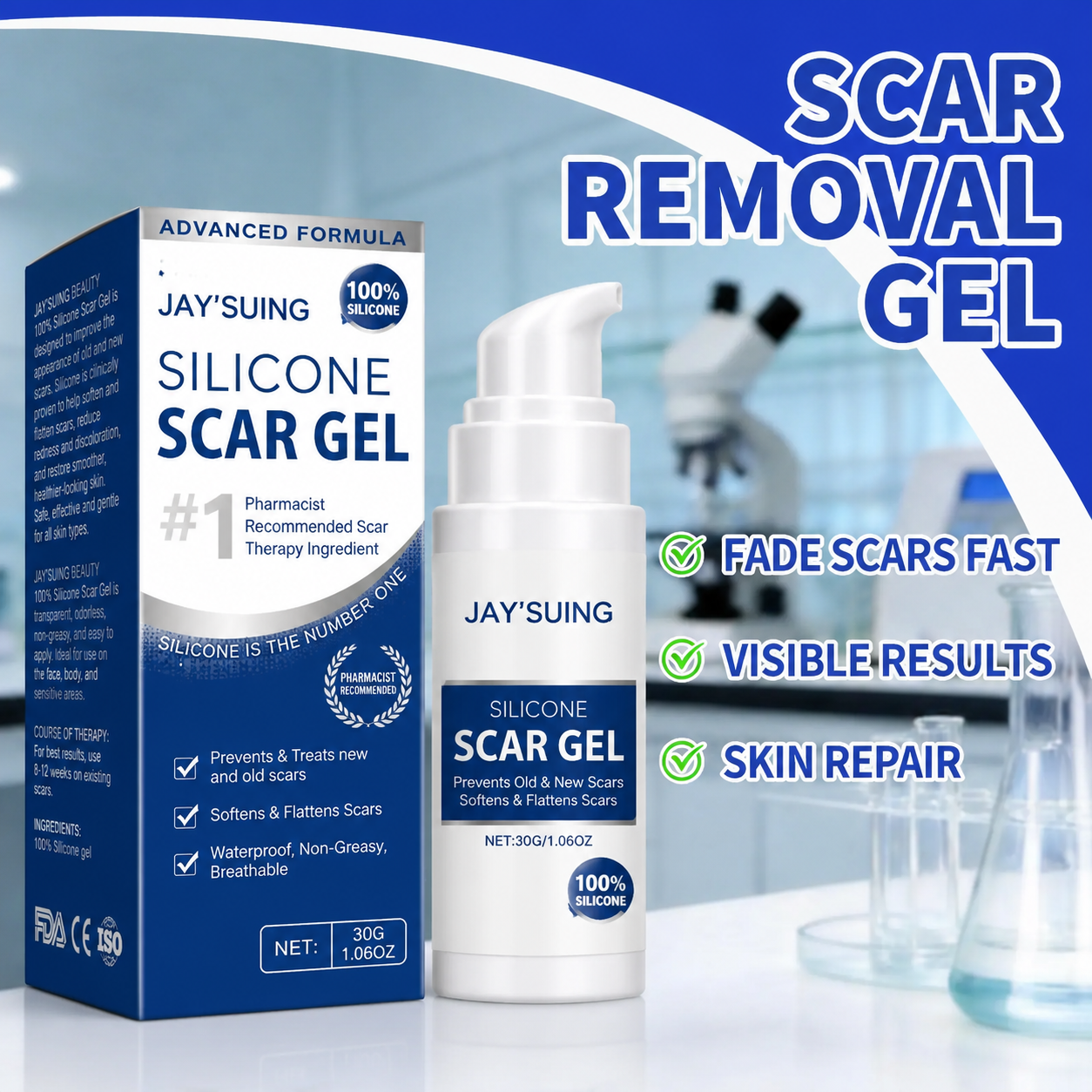 Buy 1 Get 1 Free 🔥 Advanced Silicone Scar & Wrinkle Smoothing Gel