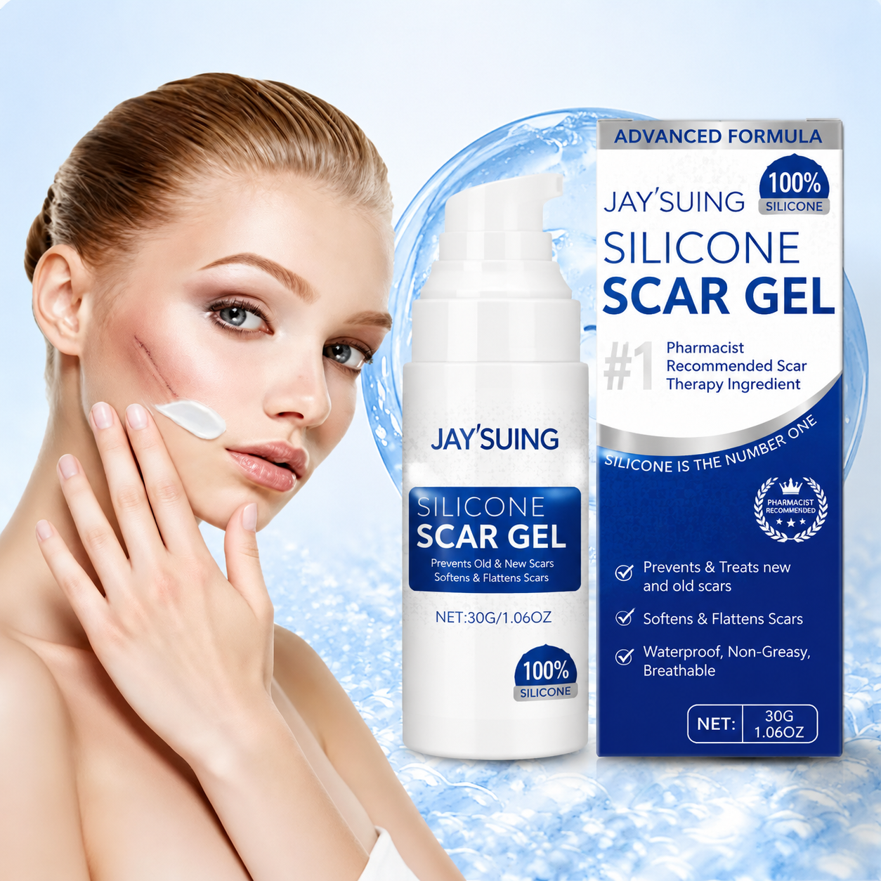 Buy 1 Get 1 Free 🔥 Advanced Silicone Scar & Wrinkle Smoothing Gel
