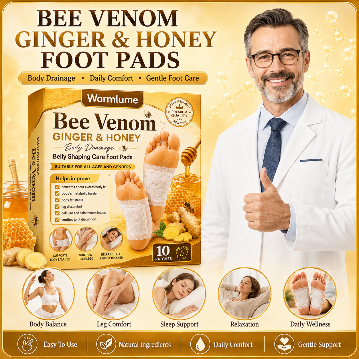 New 2026🏆 Upgrade 🔥Low Stock - 🌿Ginger Salt Herbal Foot Patches (Set of 10) with Science-Backed Formula-LSX