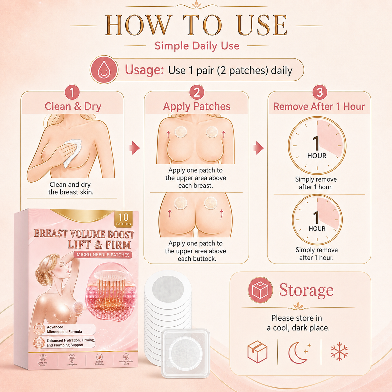💥WARMLUME® 💥BREAST VOLUME BOOST LIFT & FIRM MICRO-NEEDLE PATCHES